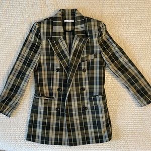 Mango MNG plaid tartan double-breasted blazer